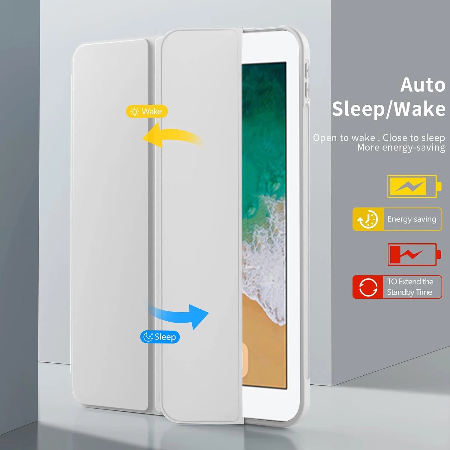 Tri-Fold Flip Hülle für iPad Air 9,7 Zoll – Magnetischer Stand, PU-Leder Schutzcover für iPad Air 1 & 2 sowie iPad 5. & 6. Generation