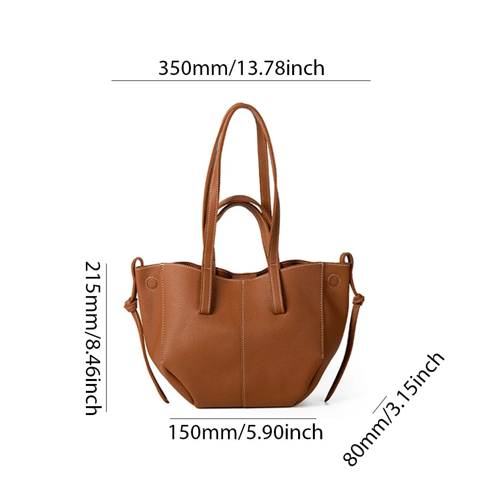 VKTECH Damen PU-Leder Underarm Bag – Große Kapazität Tote Bag mit Matching Clutch, Elegante Schultertasche für Alltag & Pendeln
