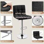 Barhocker 4er Set aus PU-Leder – Höhenverstellbare 360° Dreh-Barstühle mit Rückenlehne für Küche, Theke & Bar