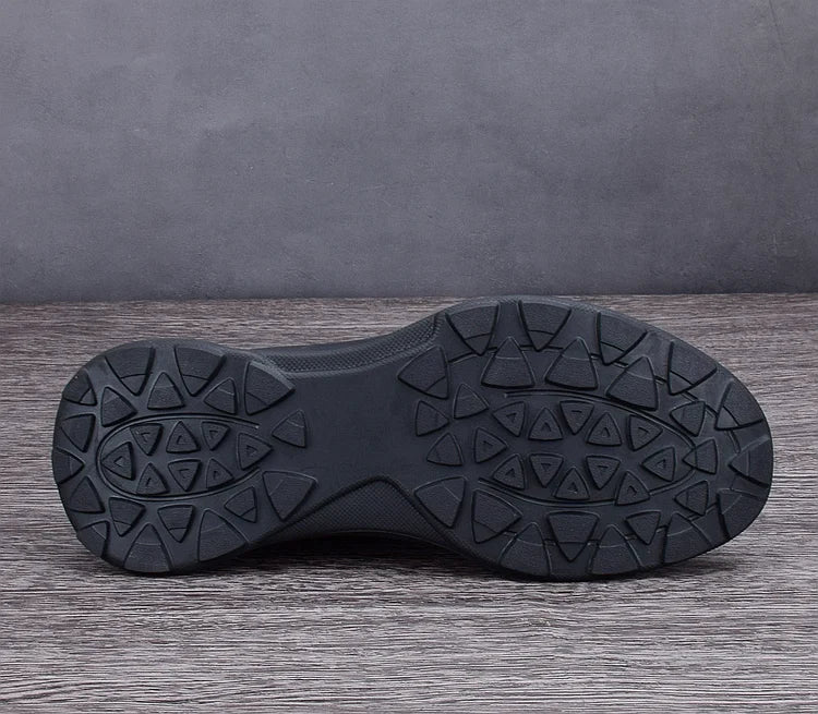 Pontallon Herren Leder Sneaker – Rotierende Schnalle, leichte Cowhide Loafers, Jogging- &amp; Walking-Schuhe, imperméable