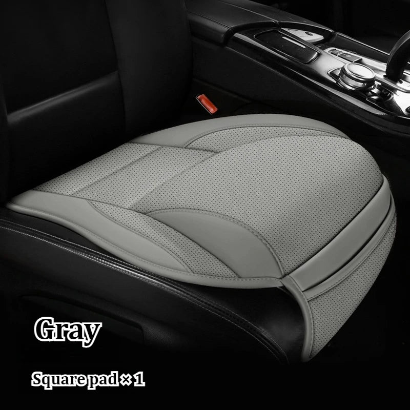 Ergonomisches PU-Leder Auto-Sitzkissen mit Rücken- & Beinunterstützung – Belüftetes Komfort-Sitzpolster mit Staufächern, universell passend