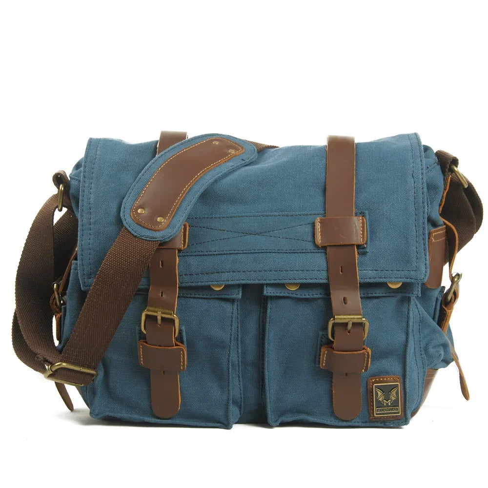 MUCHUAN Vintage Kamera Bag – Canvas & Echtleder, Single Shoulder Messenger Bag, Wasserdicht, SLR Fototasche