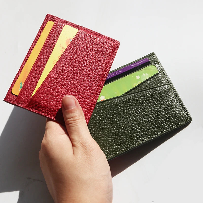Véritable carte avec initiales – Slim Luxus Card Holder aus Rindsleder für Damen &amp; Herren | Porte-monnaie personnalisé