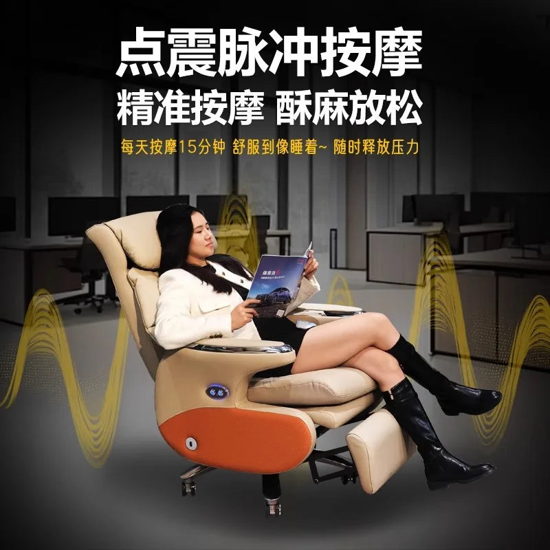 Fauteuil de direction électrique au bureau – Bureau de luxe avec fonction de massage, fonction de Liège et de hub pour bureau et bureau 