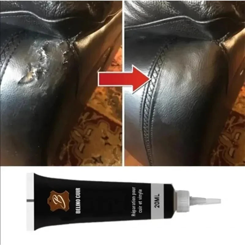 MOONBIFFY Leder Reparatur Gel 20 ml – Flüssigleder zur Ausbesserung von Kratzern & Rissen an Autositzen und Sofas