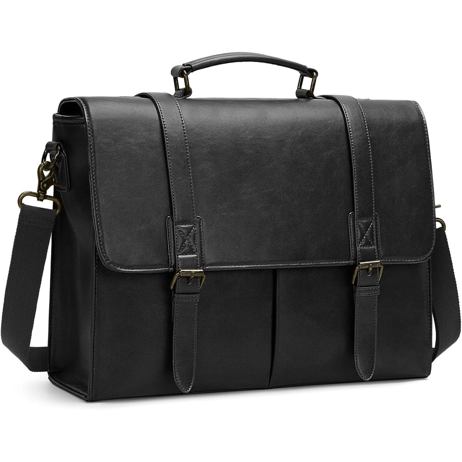 RAINSMORE Herren Messenger Bag – Wasserfeste PU-Leder Aktentasche & Laptop-Tasche, Große Kapazität, Vintage Business Satchel
