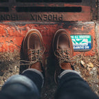 MADEN Herren Vintage Brown Split Leather Boots - Mid-Calf Motorrad- &amp; Arbeitsschuhe, High-Top Schnürstiefel für Herbst und Winter 