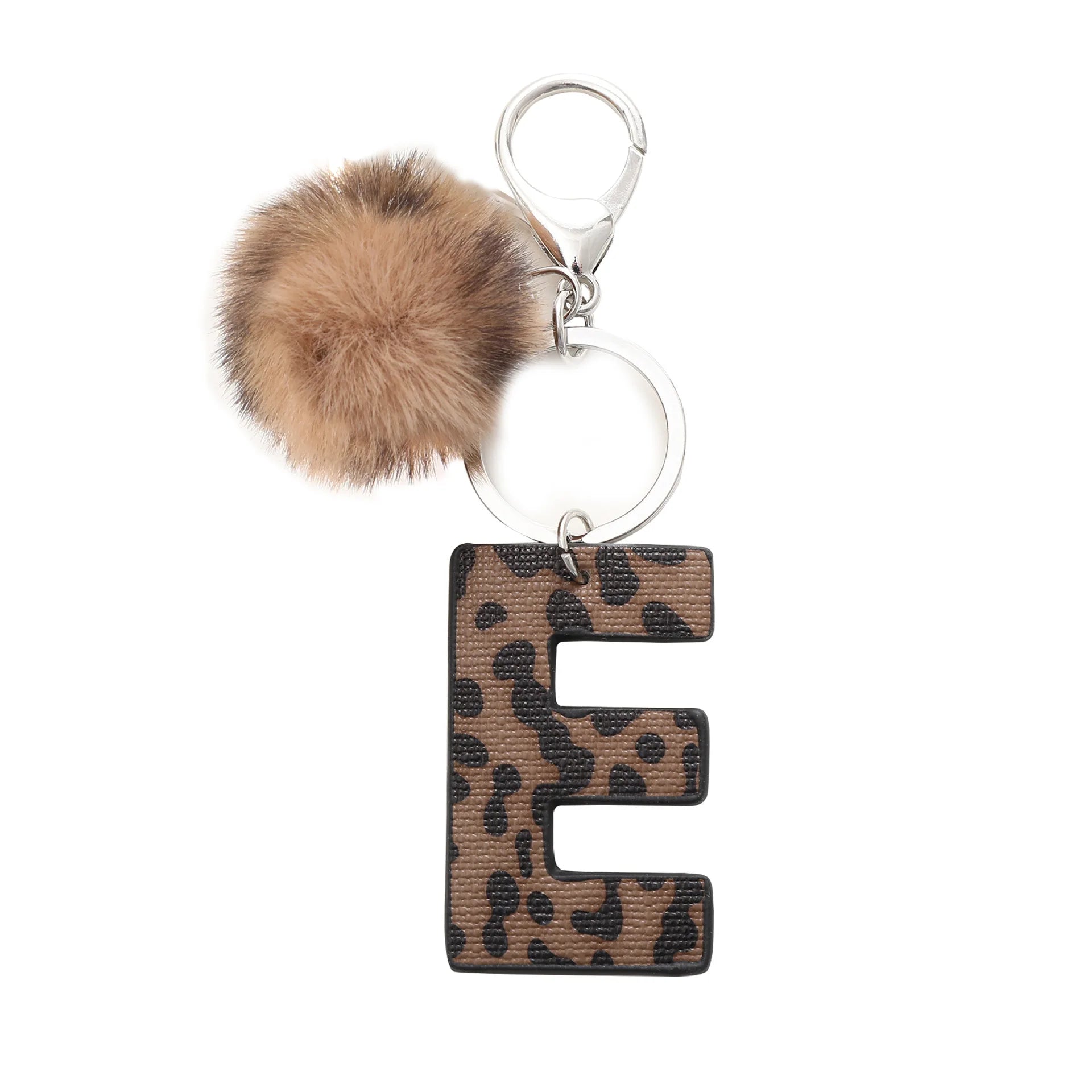 Modischer Leoparden Alphabet Schlüsselanhänger aus Kunstleder – Exquisiter Buchstaben-Keyring als Handtaschen-Charm & Geschenk
