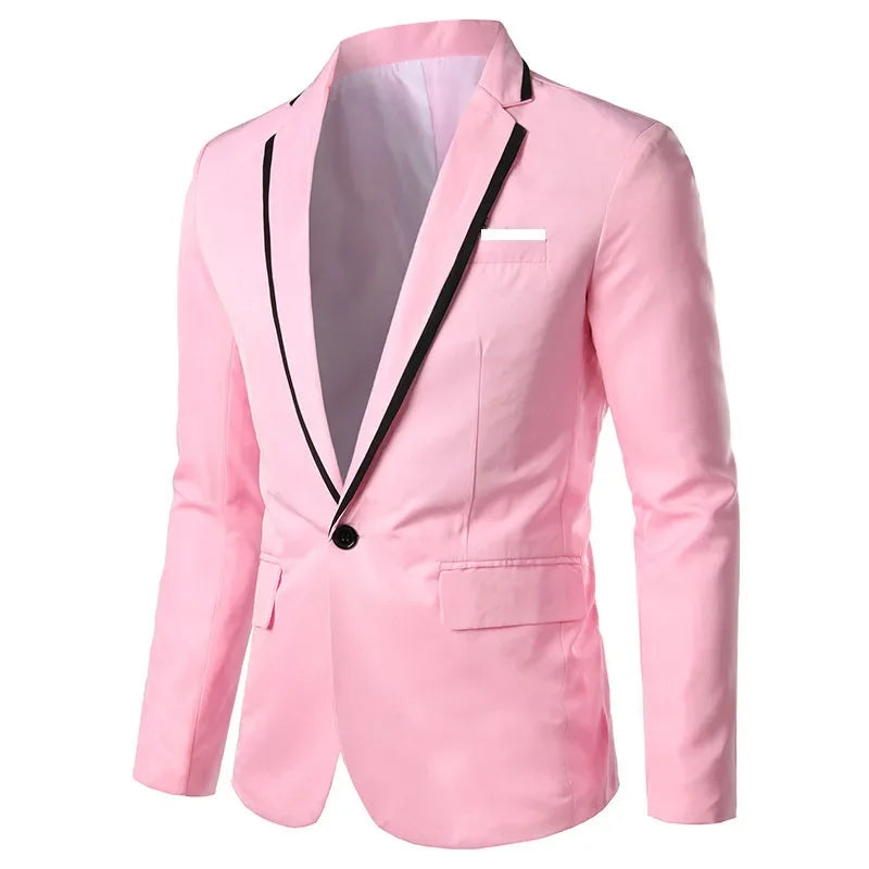 Herren Lederoptik Blazer – Eleganter Business & Party Sakko, einfarbiger Smart-Casual Anzugmantel für stilvolle Männer