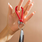 2er Set PU-Leder Schlüsselanhänger – Geflochtener Keychain &amp; Bag-Pendant mit Metallring für Damen &amp; Herren 