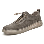 COZOK Zapatillas de deporte de cuero para hombre – Zapatillas informales con plataforma, suelas de PU blancas, sin cordones y con cordones para todas las etiquetas y frecuencias