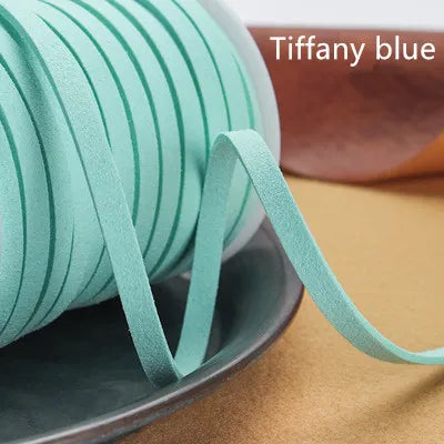 Flaches geflochtenes Kunstveloursband 5 mm – 5 Yards Faux Suede Kordel für Schmuck, Armbänder & DIY Handarbeit