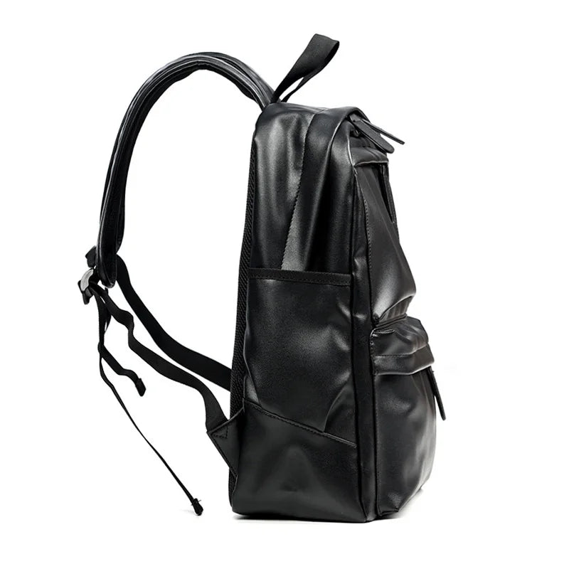 Herren Rucksack aus PU-Leder – Wasserdichter 14 Zoll Laptop-Rucksack, Fashion Travel & Casual Backpack