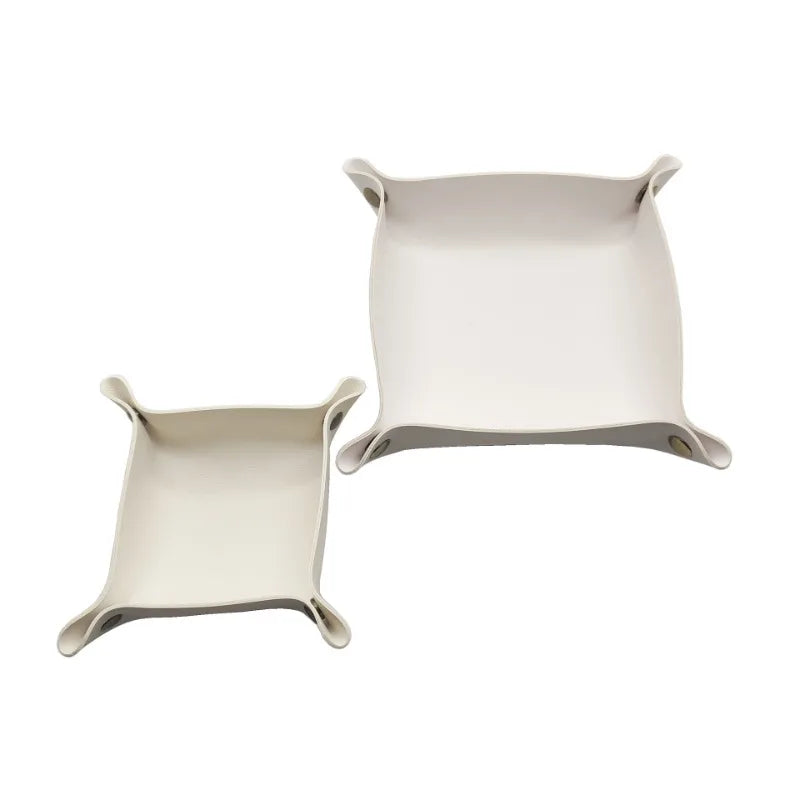 Faltbare Leder Ablageschale 25 cm – Stilvolle Aufbewahrung für Schmuck, Schlüssel & Kleinteile