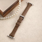 Schmales Lederarmband für Apple Watch – Slim Leather Strap 38–45 mm für Series 3–10, SE & Ultra | Elegantes Wristband aus Leder