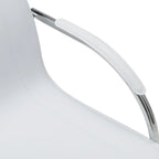 Weißer Freischwinger Bürostuhl aus Kunstleder – Cantilever Office Chair mit Armlehnen & Chromgestell für Büro & Homeoffice