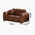 Cloud Designer Sofa im nordischen Stil – Modernes Lounge-Sofa mit Oil-Wax-Leder, Minimalistisches Relax-Sofa für Wohnzimmer &amp; Loft 