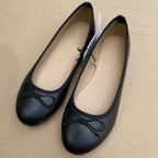 2026 Damen Ballerinas – Elegante Flats mit Schleifen-Bowknot, runde Spitze, bequeme Slip-On Loafers aus Leder für Frühling und Alltag