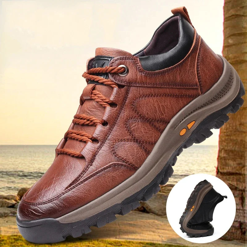 Guimin Herren Outdoor Sneaker – Leichte, rutschfeste PU-Leder Schuhe, Casual Sportschuhe, komfortabel & verschleißfest