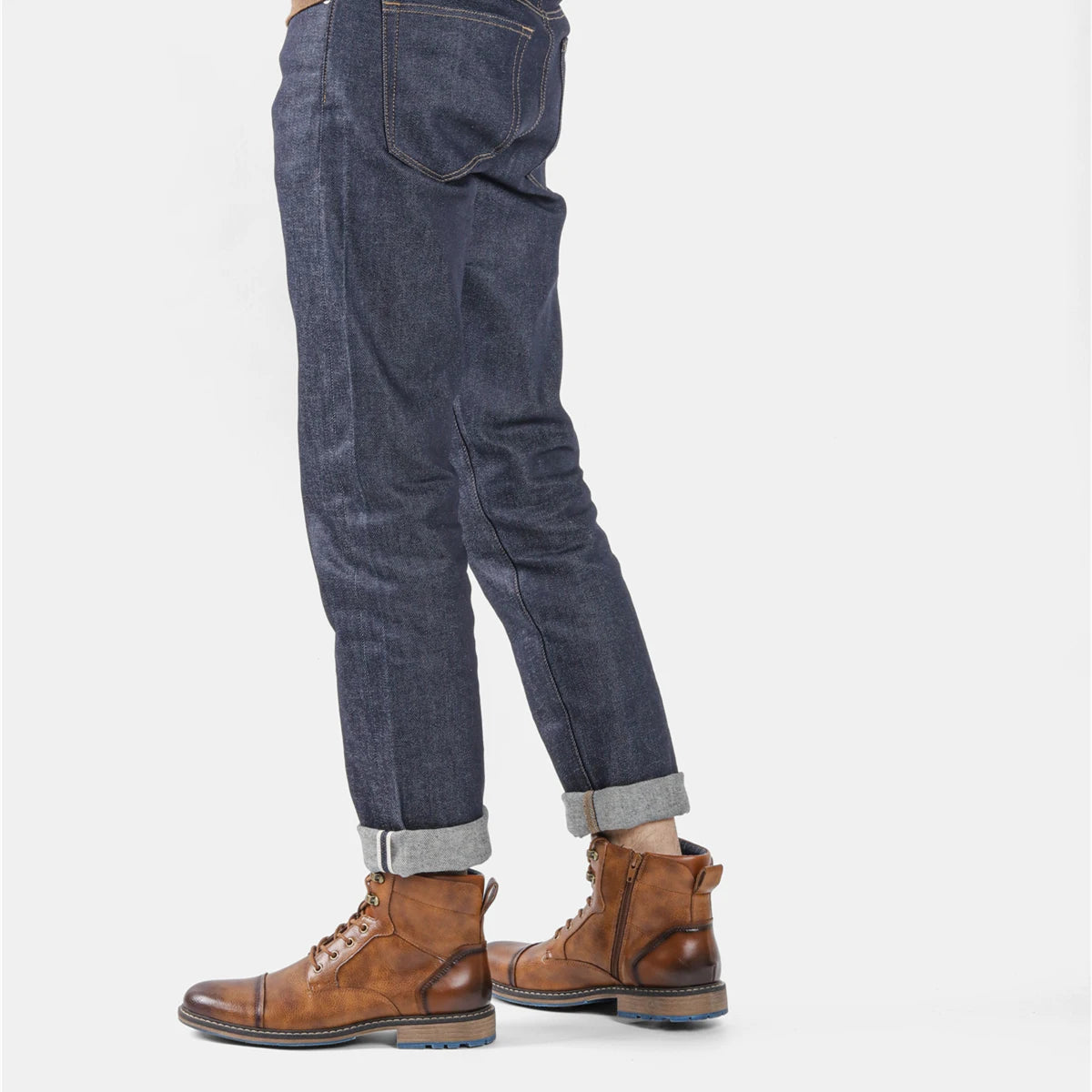 hecrafted Herren Retro Boots 2023 – Bottines en cuir confortables pour les repas et les herbes, taille 7–13