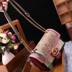 2025 Damen Light Luxury Schultertasche – Designer Crossbody Bag mit Farbkontrast & Kleinem Quadrat-Design