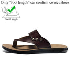 Shinefullstr Herren PU Leder Flip-Flops 2025 – Sommerliche Casual Slippers, Outdoor Slippers, Rutschfest, Bequeme Chanclas Hombre