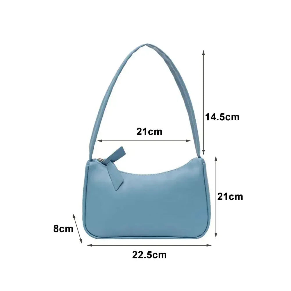 MOONBIFFY PU-Leder Schultertasche – Candy-Farbene Underarm Bag mit großer Kapazität für Damen & Mädchen