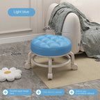 Exquisiter Sattelleder-Hocker mit Rückenlehne & Rollen – Drehbarer Schuhwechsel- & Wohnhocker aus Echtleder im modernen Design