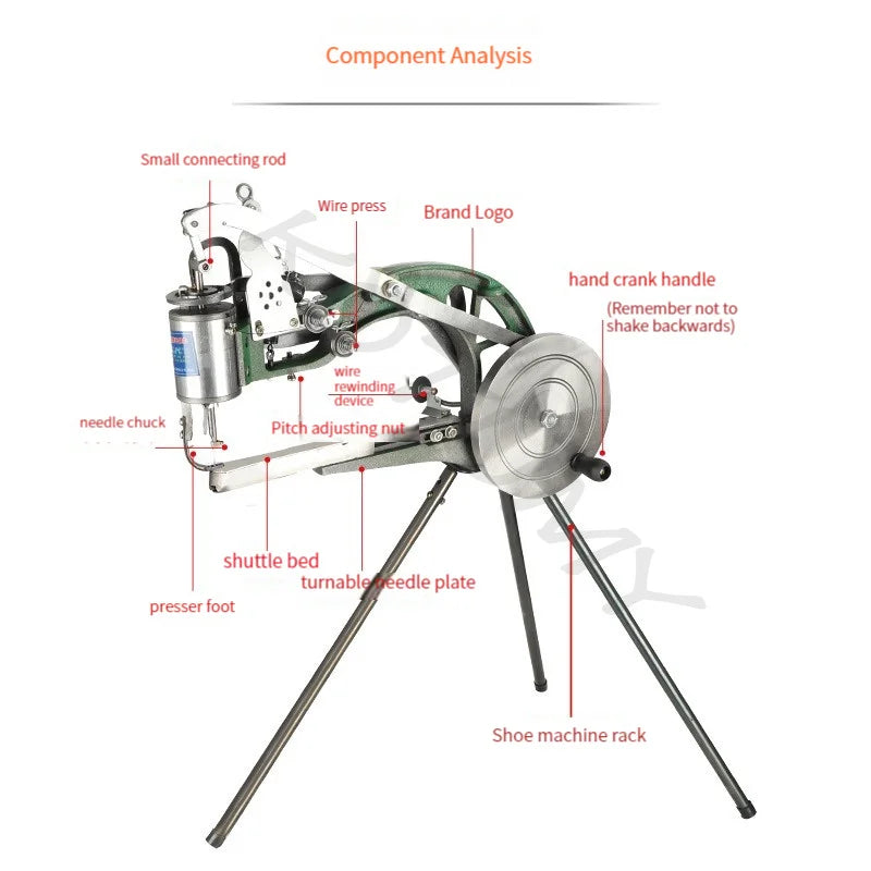 Handbetriebene Ledernähmaschine für Schuhe, Taschen & Kleidung – Professionelle Schuhreparaturmaschine
