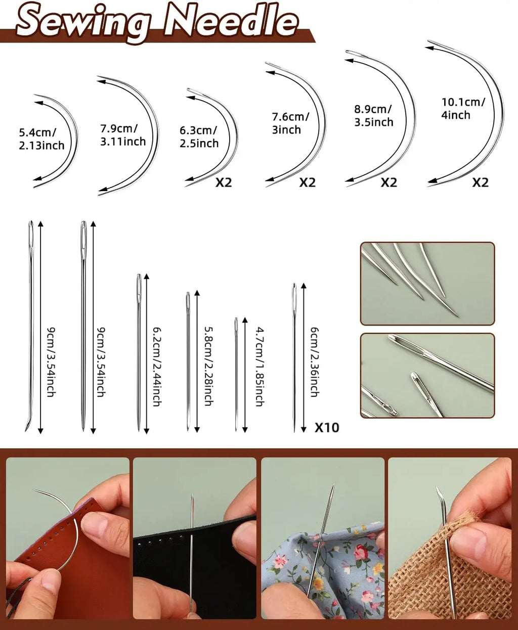 48-teiliges Leder Nähset Heavy Duty – Profi Lederwerkzeug & Polsternäh-Set für Autositze, Teppiche & Reparaturen