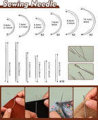 48-teiliges Leder Nähset Heavy Duty – Profi Lederwerkzeug & Polsternäh-Set für Autositze, Teppiche & Reparaturen