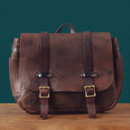 pndme Herren Vintage Messenger Bag - Cartera de cuero de vaca hecha a mano para uso en el hogar, actividades al aire libre y actividades al aire libre