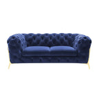 Luxuriöses Chesterfield Samt Sofa Set – Gepolstertes Ecksofa in edlem Design für das Wohnzimmer