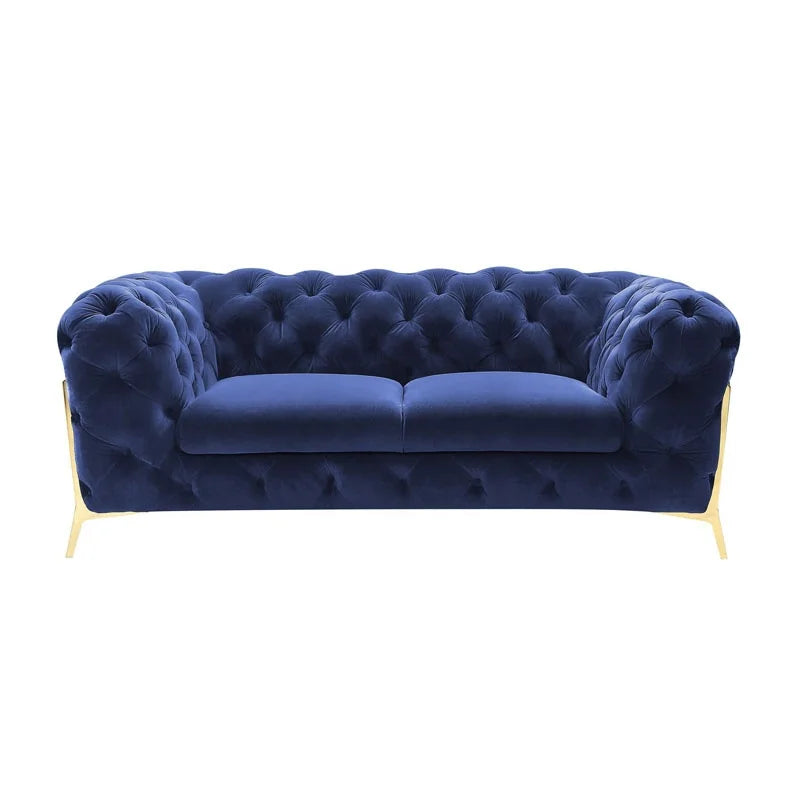 Luxuriöses Chesterfield Samt Sofa Set – Gepolstertes Ecksofa in edlem Design für das Wohnzimmer
