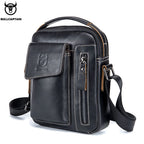 BULLCAPTAIN Herren Leder Messenger Bag – Casual Business Schultertasche für Smartphone & Essentials