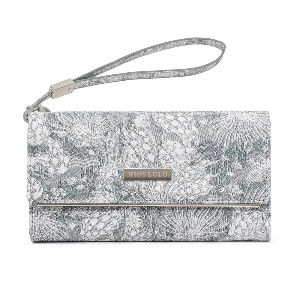 Miss Lulu Damen Geldbörse – Bunte Langbörse aus PU-Leder mit großem Fassungsvermögen und Kartenfächern