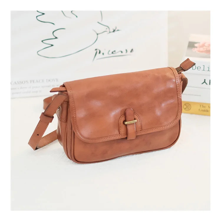 PNDME Damen Leder-Umhängetasche – Echtes Rindsleder, Vintage Messenger Bag, Handgefertigt, Schultertasche für Alltag & Freizeit