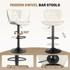 Nalupatio Barhocker 2er Set – Höhenverstellbare 360° Dreh-Barstühle mit Kunstlederpolster für Küche, Theke & Bar