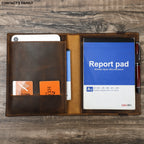 Vintage A5 Leder Portfolio aus Crazy Horse Leder – Notebook & iPad Mini Mappe für Büro, Schule & Reisen