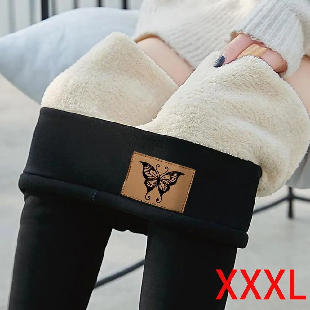 Leggings en polaire thermique pour femmes – Leggings d'hiver confectionnés avec cachemire, stretch et bequemer Passform 