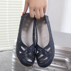 HAJINK Damen Flats PHI00365 – Mocassins à enfiler en cuir véritable, chaussures décontractées pour femmes, grande taille 