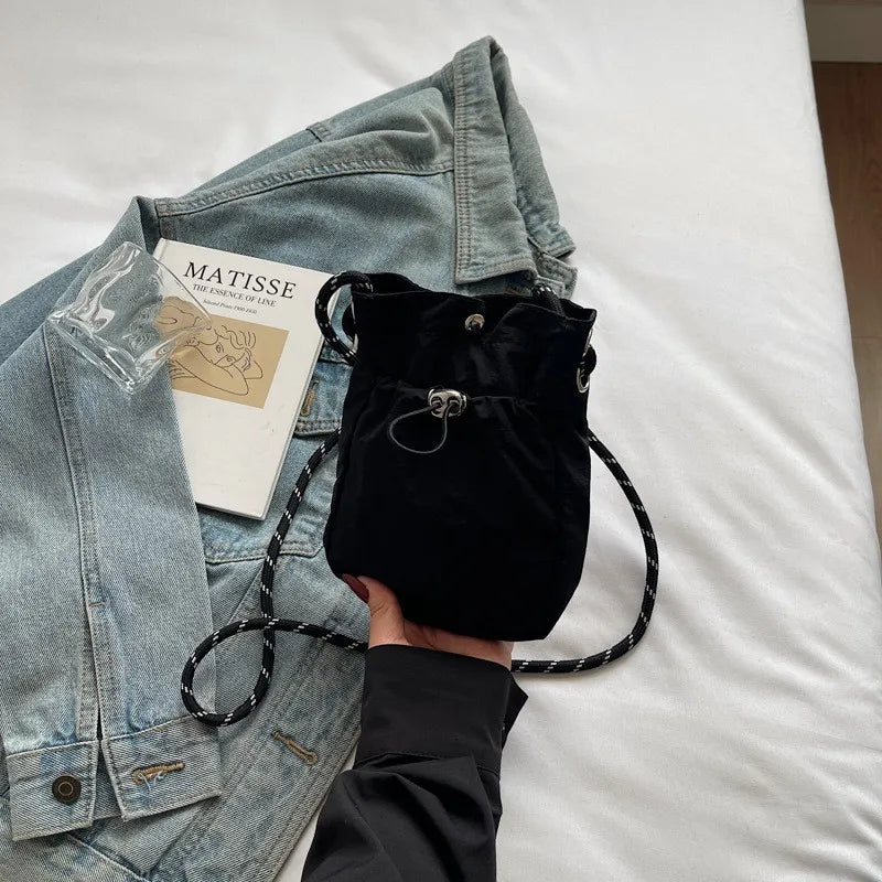 Mini sac à bandoulière en nylon – Portefeuille et pochette multifonctions souples pour téléphone portable, sac messager unisexe 