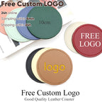 Personalisierbarer PU-Leder Untersetzer (1 Stück) – Runder, wasserdichter & hitzebeständiger Tassenuntersetzer mit Gravur oder Farbdruck