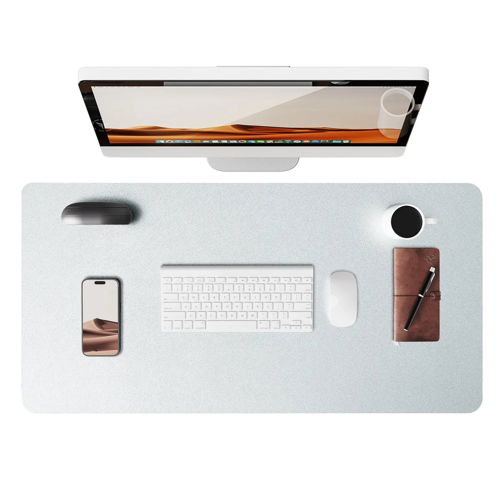 Großes Leder Schreibtischunterlage &amp; Mousepad – Rutschfeste PU Leder Desk Mat y eleganter Tischschutz for Büro &amp; Homeoffice 