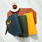 MOONBIFFY Quadratisches Leder-Tischset doppellagig – Ölfeste, hitzeisolierende Platzmatte im nordischen Stil aus PVC