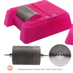 Quadratisches Lederkanten-Farbroller Set - Profi Oil Edge Box Werkzeug mit Zahnrädern für saubere Lederkanten (Rosé-Rot) 