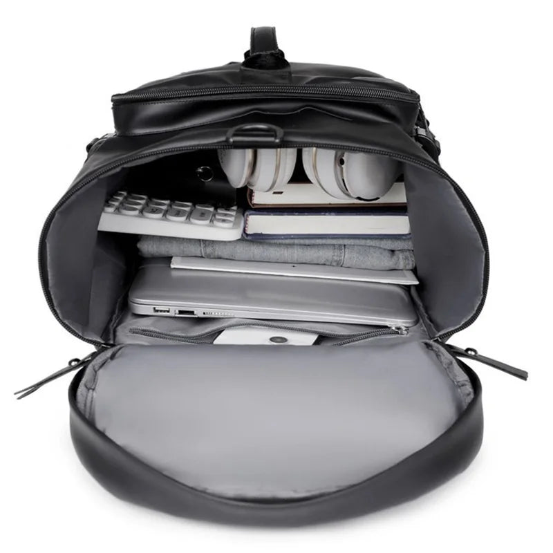 Gym Travel Backpack aus Kunstleder – Vielseitige Unisex Sport- & Reisetasche mit Schuhfach, wandelbarer Fitness Weekender & Schultertasche