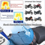 Asientos de gel para motocicletas de cuero: asiento grande con estructura de lavado 3D, protección contra el calor, absorción de agua y agua