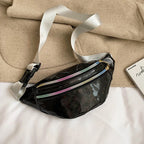 Yogodlns Holografische Fanny Pack – Laser PU-Leder Bauchtasche für Damen, Hologram Waist Bag & Crossbody Hip Bag