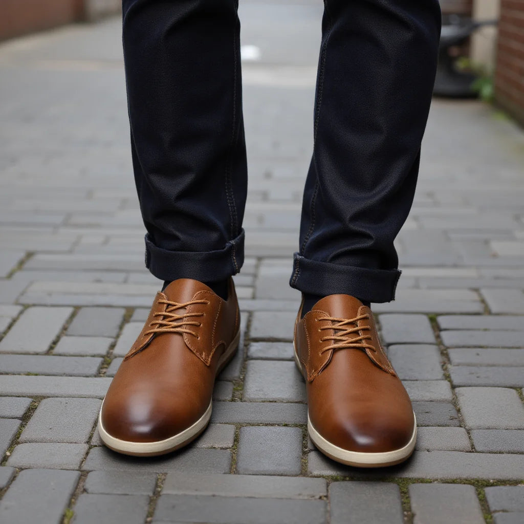 hecrafted Herren Sneaker 2024 – Bequeme und modische Leder-Casual-Schuhe, Lace-Up, Frühling/Herbst